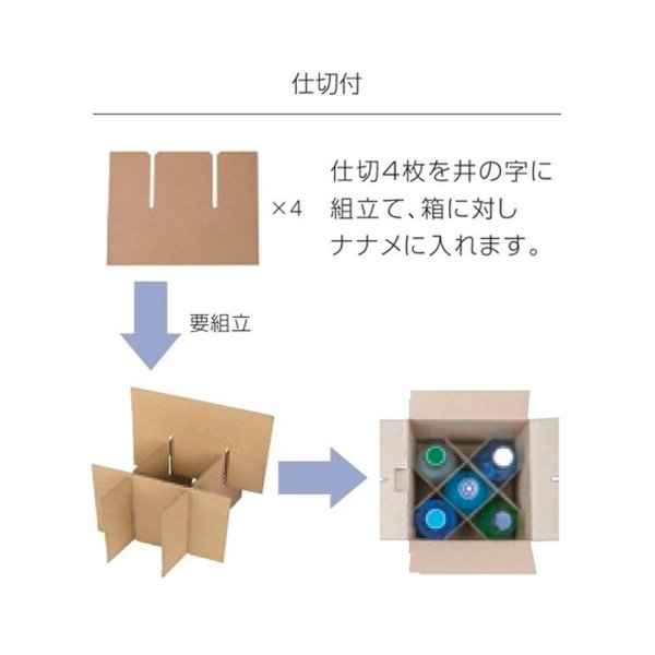 画像2: 送料無料・手提袋（酒用）300ml×5本宅配箱 170×170×233mm「100枚」