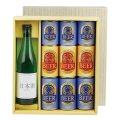 送料無料・缶ビール詰合せ箱 酒720ml1本+缶ビール9本  335×291×86mm「50枚」