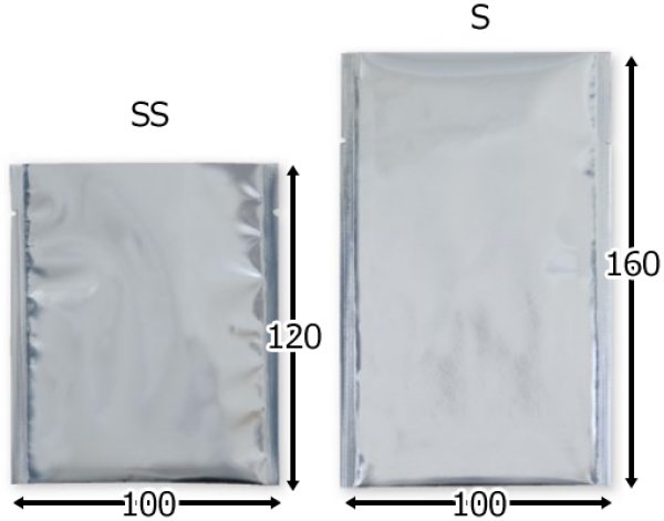 画像2: 送料無料・袋（コーヒー用）半折アルミ蒸着袋 SS/S 100×120mmほか「1000枚」