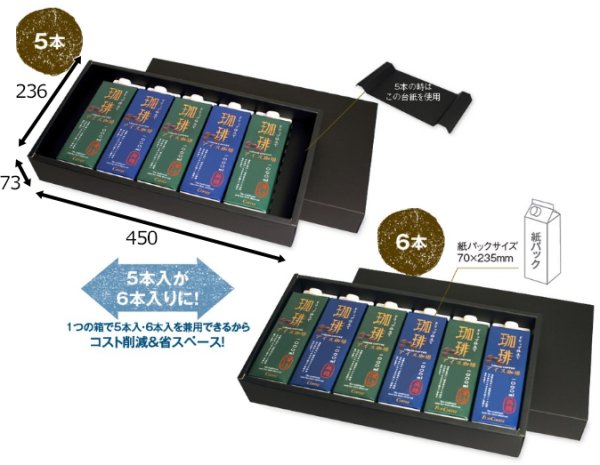 画像4: 送料無料・ギフト箱（コーヒー用）1000ml紙パック 黒 1本〜6本 73×233×74mmほか 全9種「50枚・200枚」