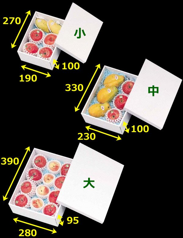 画像2: 送料無料・ギフト箱（フルーツ用）ホワイト 190×270×100mmほか「50枚」