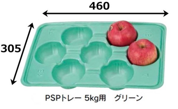 画像2: 送料無料・トレー（フルーツ用）PSPトレー5kg用グリーン 5穴〜22穴 外寸460×305mm「200枚」