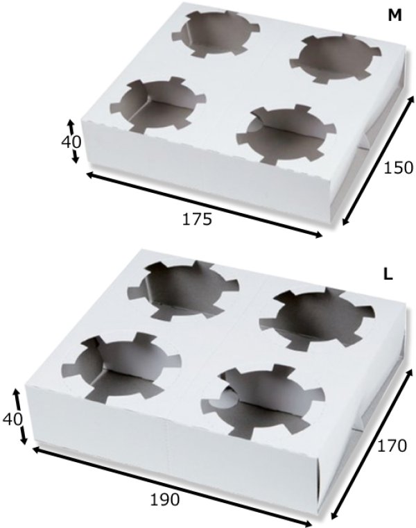 画像3: 送料無料・テイクアウト用 カップホルダー4穴 M/L 175×150×40mmほか「25枚・500枚」