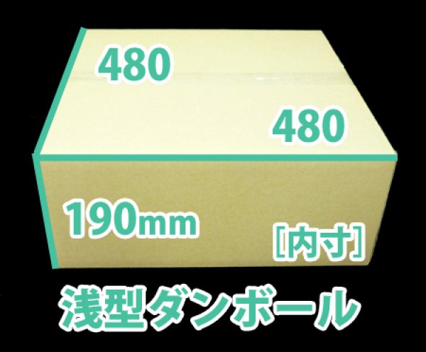 画像1: 送料無料・浅型ダンボール箱 480×480×190mm 「40枚」