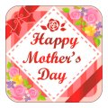 送料無料・販促シール「Happy Mother's Day」 35×35mm「1冊300枚」