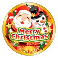 送料無料・販促シール「Merry　Christmas」 φ40mm「1冊300枚」