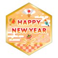 送料無料・販促シール「HAPPY NEW YEAR」 40×46mm「1冊300枚」