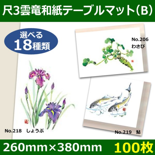 画像1: 送料無料・尺3雲竜和紙テーブルマット＜B＞選べる18種類 100枚