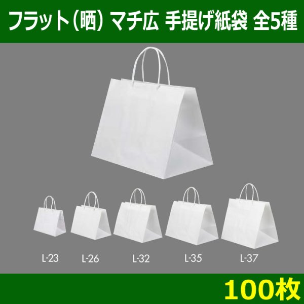 画像1: 送料無料・フラット（晒）マチ広 手提げ紙袋　全5種 「100枚」