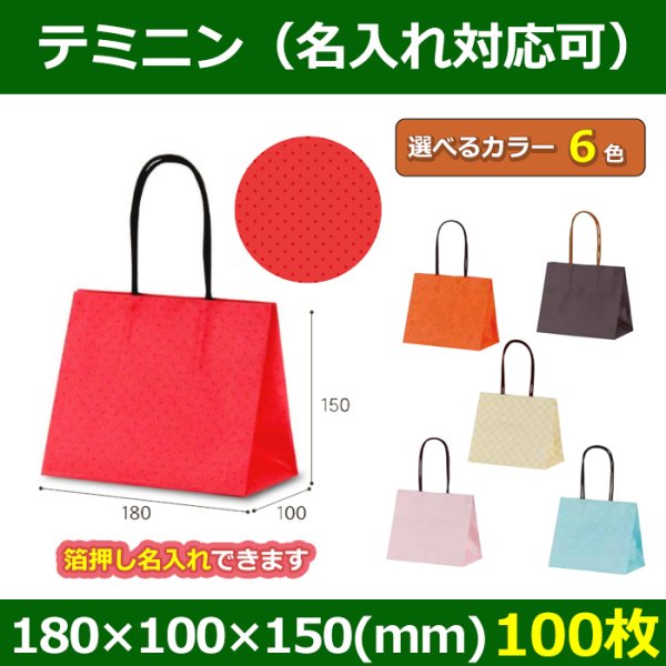 送料無料・手提袋ハンディーバッグ テミニン 幅180×マチ100×丈150mm 「100枚」全6色