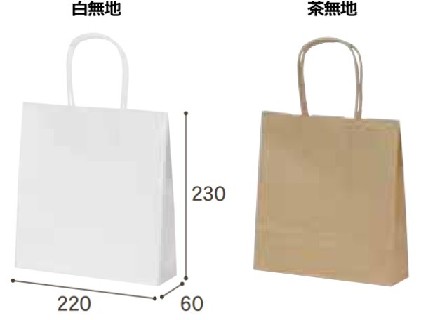 画像2: 送料無料・自動紐手提紙袋 T-A5 幅220×マチ60×丈230mm 「200枚・1000枚・2000枚」全2色