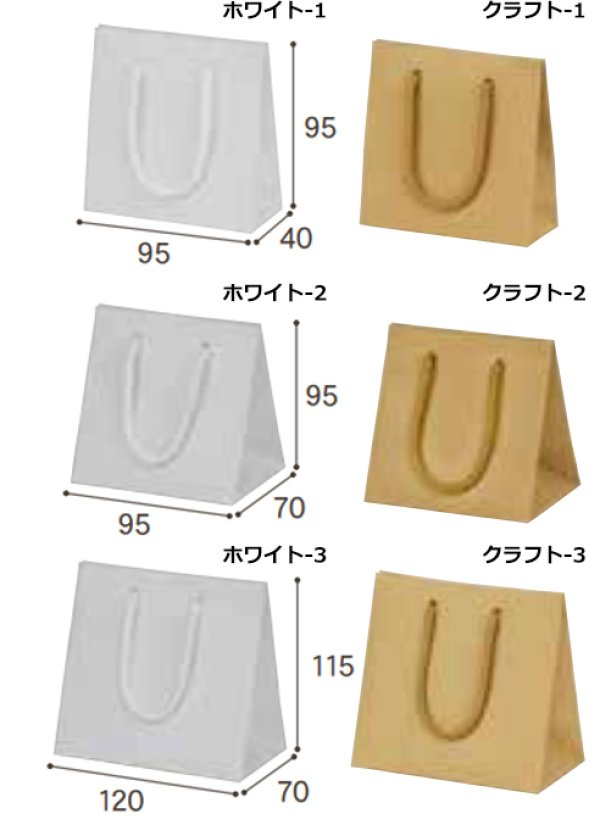 画像2: 送料無料・手提袋 リッテ（Li-te） 95×40×95?120×70×115mm 「100枚・500枚・1000枚」全2色×3サイズ