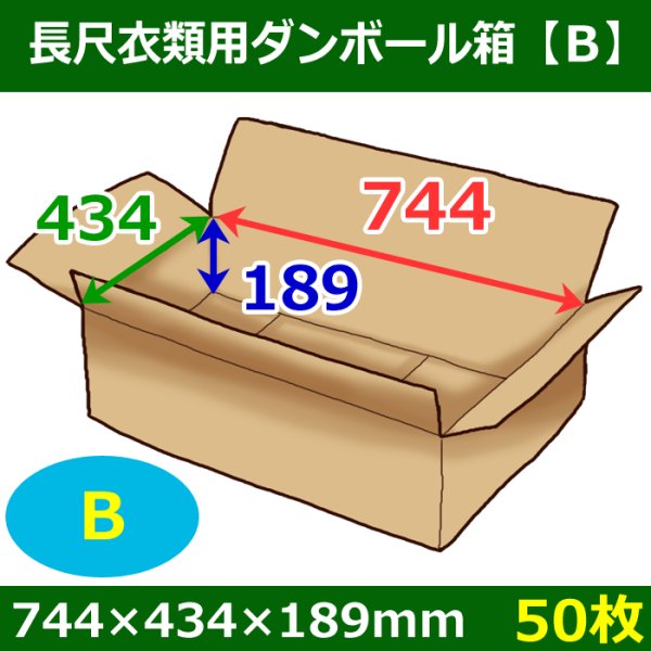 画像1: 送料無料・衣類用ダンボール箱 744×434×高さ189mm「50枚」B