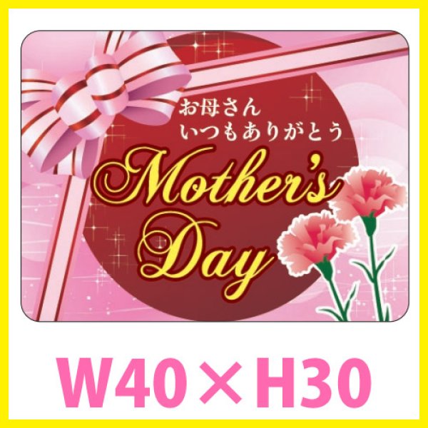 画像1: 送料無料・母の日シール 「Mother's Day」（銀ホイルケシ）　Ｗ40×Ｈ30mm「1冊300枚（1シート10枚）」