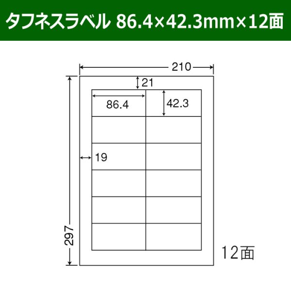 画像1: 送料無料・タフネスラベル  86.4mm×42.3mm×12面 「100シート」