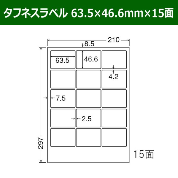 画像1: 送料無料・タフネスラベル  63.5mm×46.6mm×15面 「100シート」