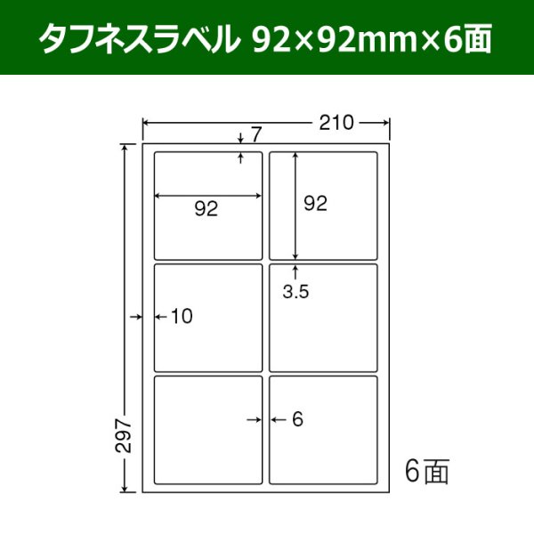 画像1: 送料無料・タフネスラベル  92mm×92mm×6面 「100シート」