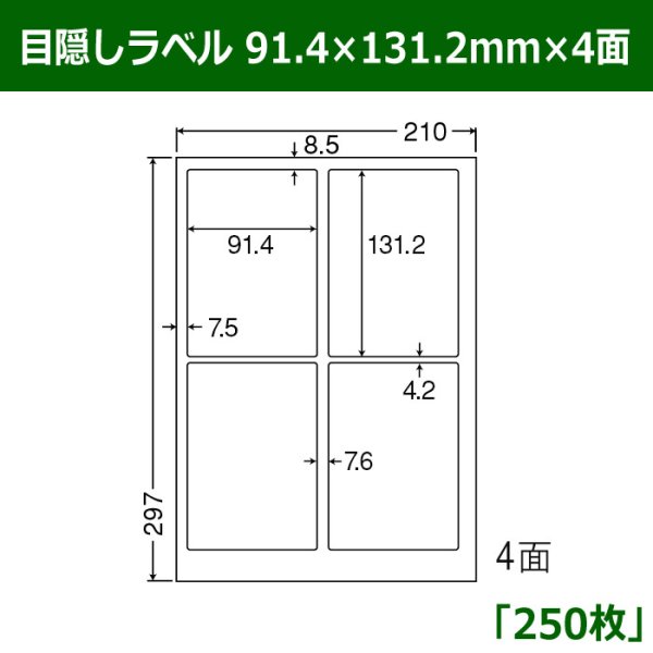 画像1: 送料無料・目隠しラベル  91.4mm×131.2mm×4面 「250シート」