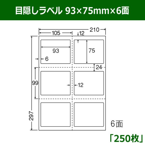 画像1: 送料無料・目隠しラベル  93mm×75mm×6面 「250シート」