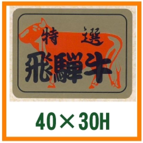 画像1: 送料無料・精肉用販促シール「飛騨牛」40x30mm「1冊500枚」全3種