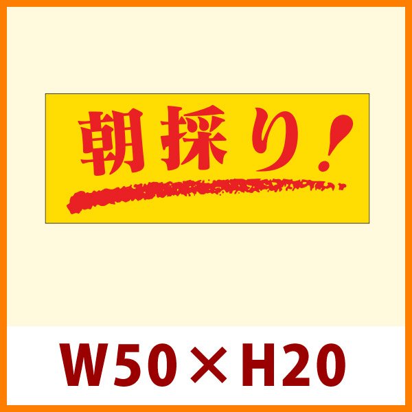 画像1: 送料無料・販促シール「朝採り！」50x20mm「1冊1,000枚」