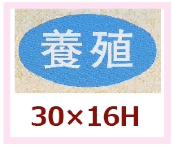 画像1: 送料無料・販促シール「養殖」30x16mm「1冊1,000枚」