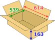 画像2: 送料無料・浅形ダンボール 140サイズ対応（O-12外装）614×539×163mm「20枚」 (2)