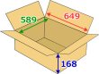 画像2: 送料無料・浅形ダンボール 160サイズ対応（O-14外装）649×589×168mm「20枚」 (2)