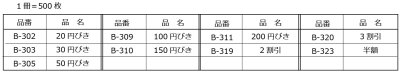 画像1: 送料無料・販促シール「値引シール（表示価格より〜 ・ 貼り直し防止仕様）　全9種類」40x40mm「1冊500枚」