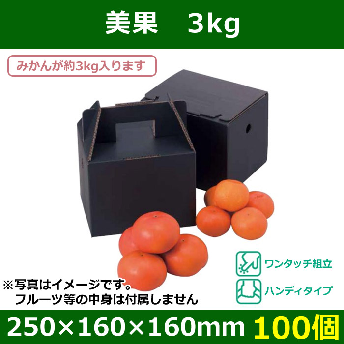 送料無料・みかん用ギフトボックス 美果 3kg 250×160×160（230）mm「100個」| 段ボール箱と梱包資材のIn The  Box（インザボックス）